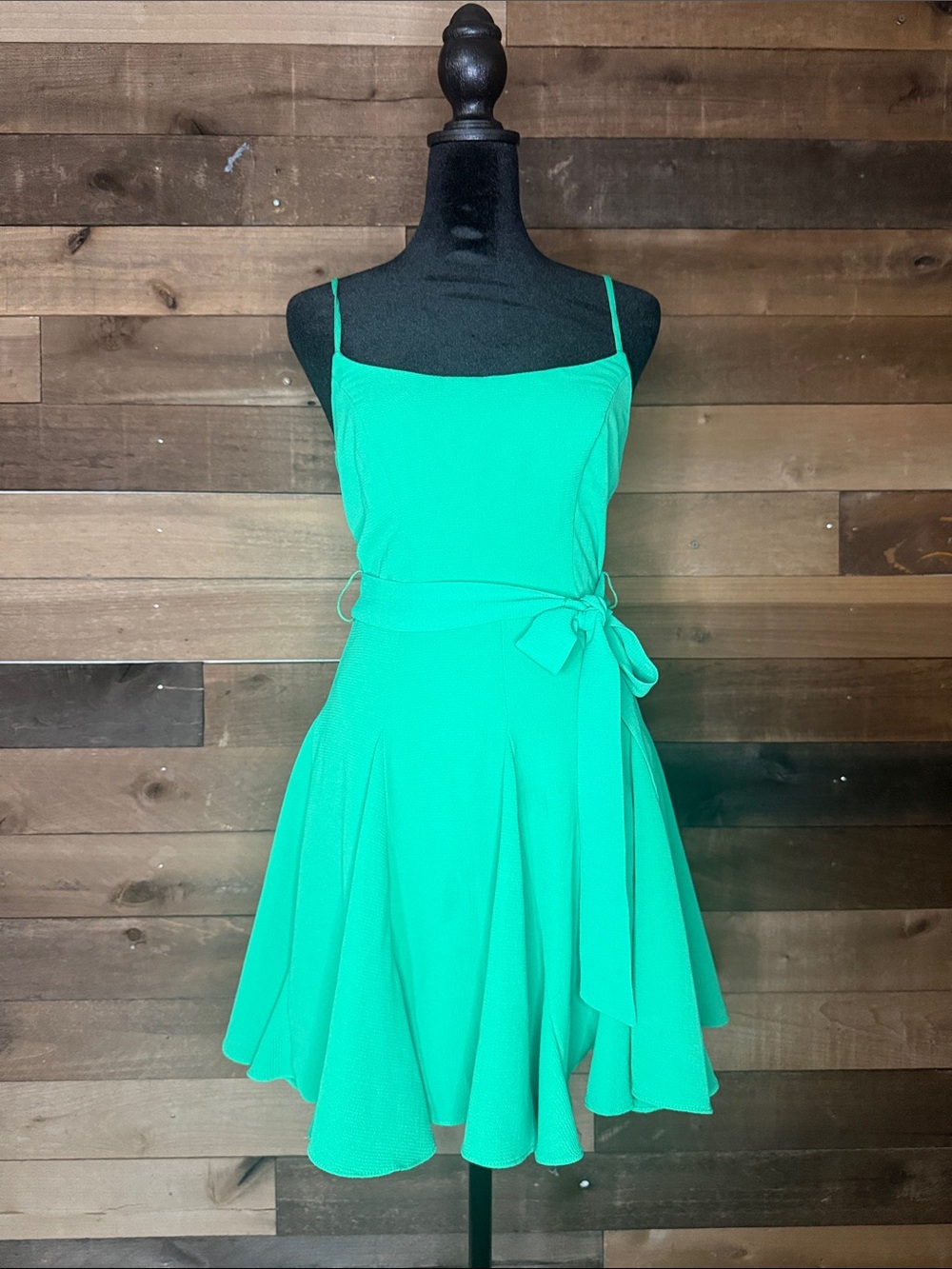 B Darlin Bright Teal Spaghetti-Strap Mini Dress with Waist Tie